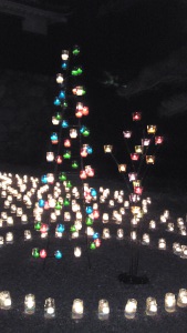 高知城にあったカラフルなライト